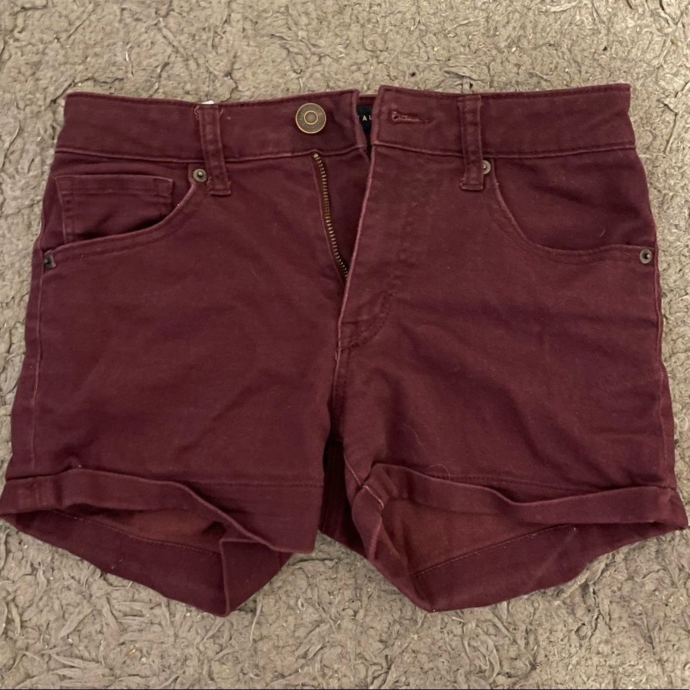 Aeropostale Girls Maroon Jean Shorts MIDI Size 2
